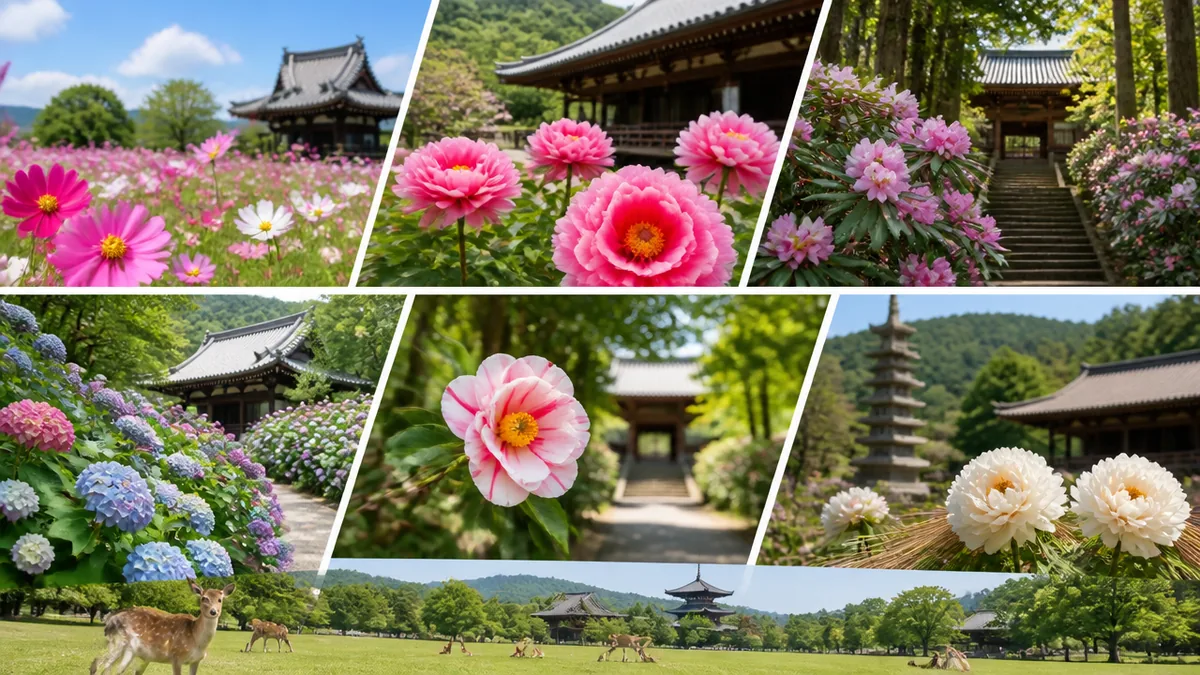花の寺奈良の6寺を早見表で比較｜季節と花で選ぶの解説画像