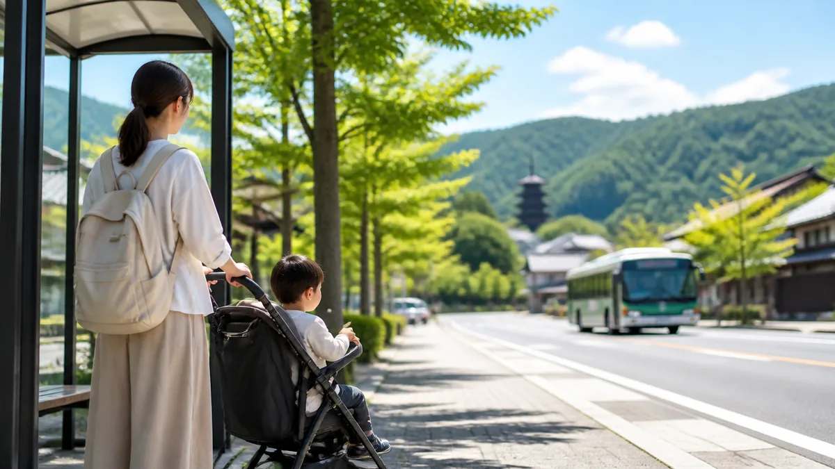 電車・バスで行くなら?王寺駅から「明神四丁目」バス停が起点の解説画像