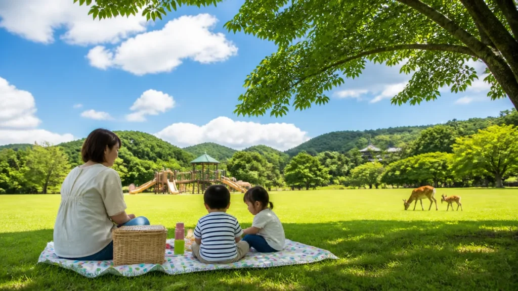 心の森総合福祉公園を子連れで遊ぶ段取り｜7.3haの広場と隣の温泉プール、雨の日の逃げ道のアイキャッチ画像