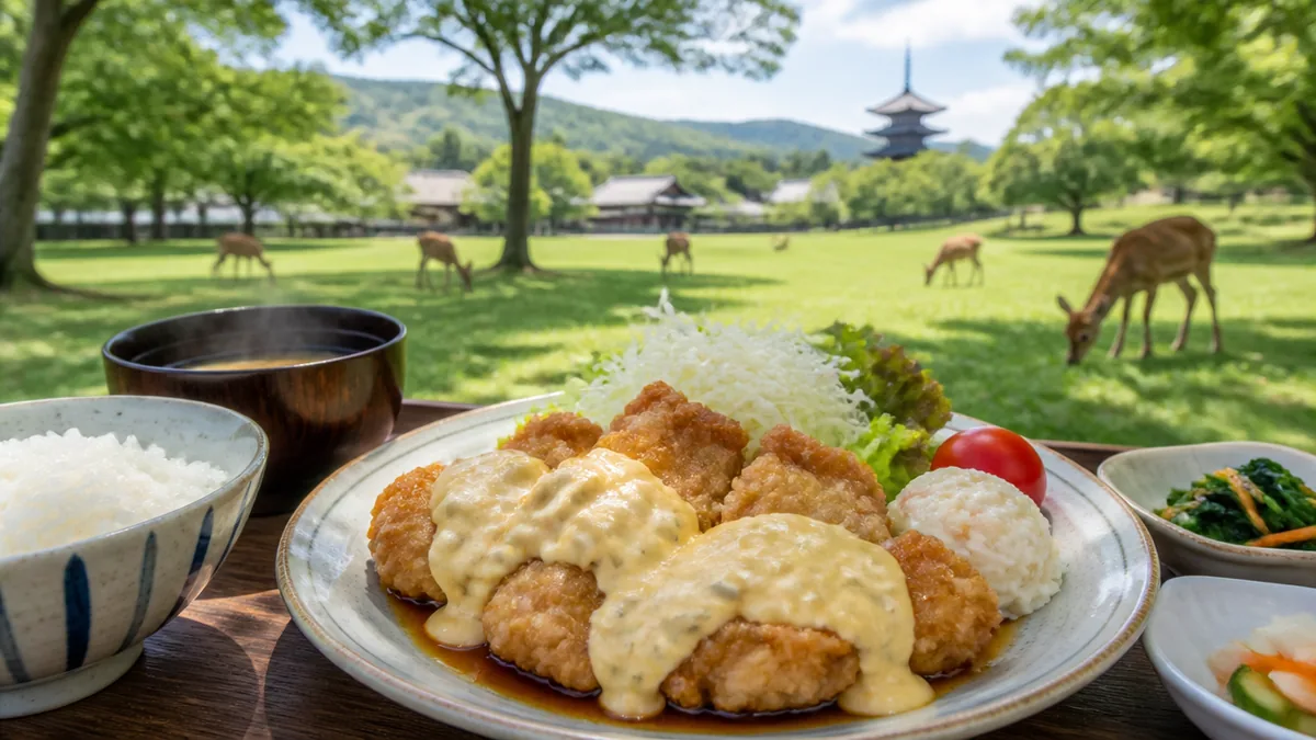 奈良公園の散策途中で定食を食べるならの解説画像
