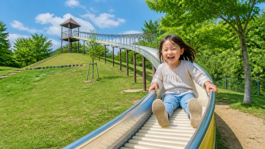 福神中央公園を子連れで遊ぶ段取り｜全長64メートルのスライダーと駅徒歩3分の芝広場のアイキャッチ画像