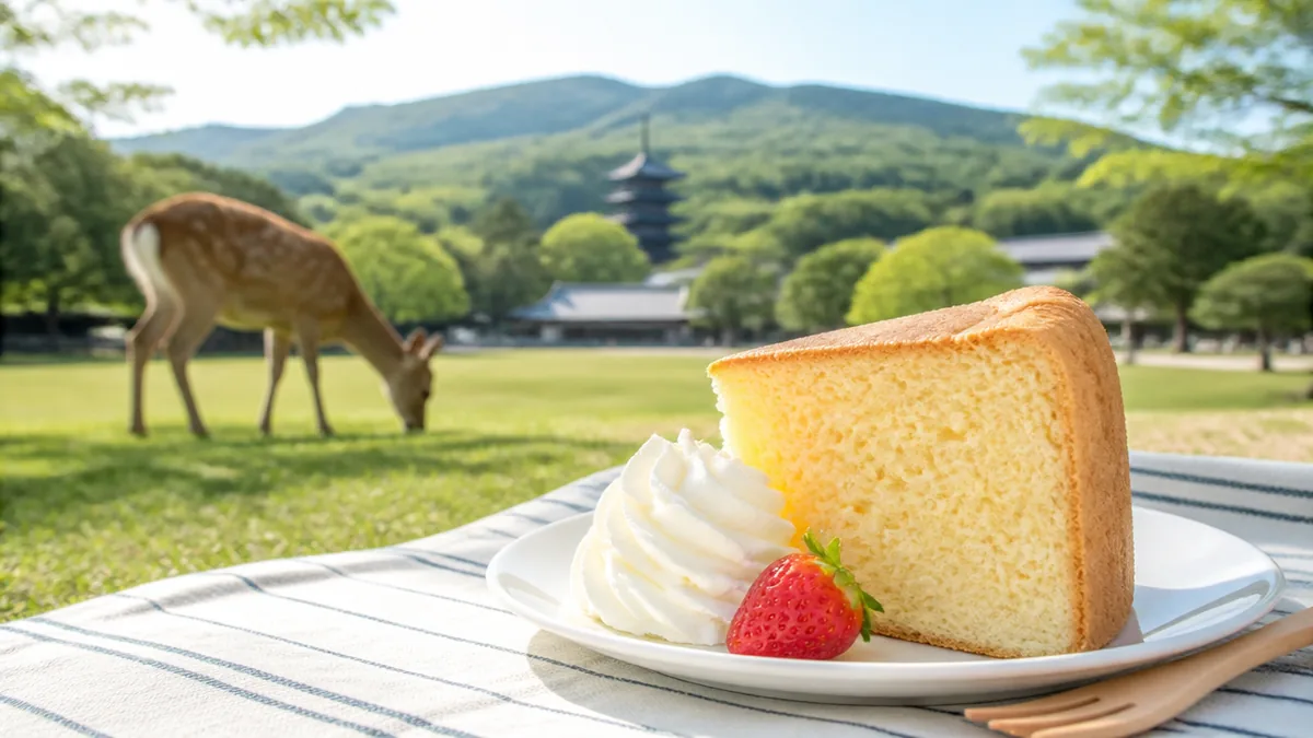 奈良公園帰りにひと休みするなら、高畑の空気ケーキの解説画像