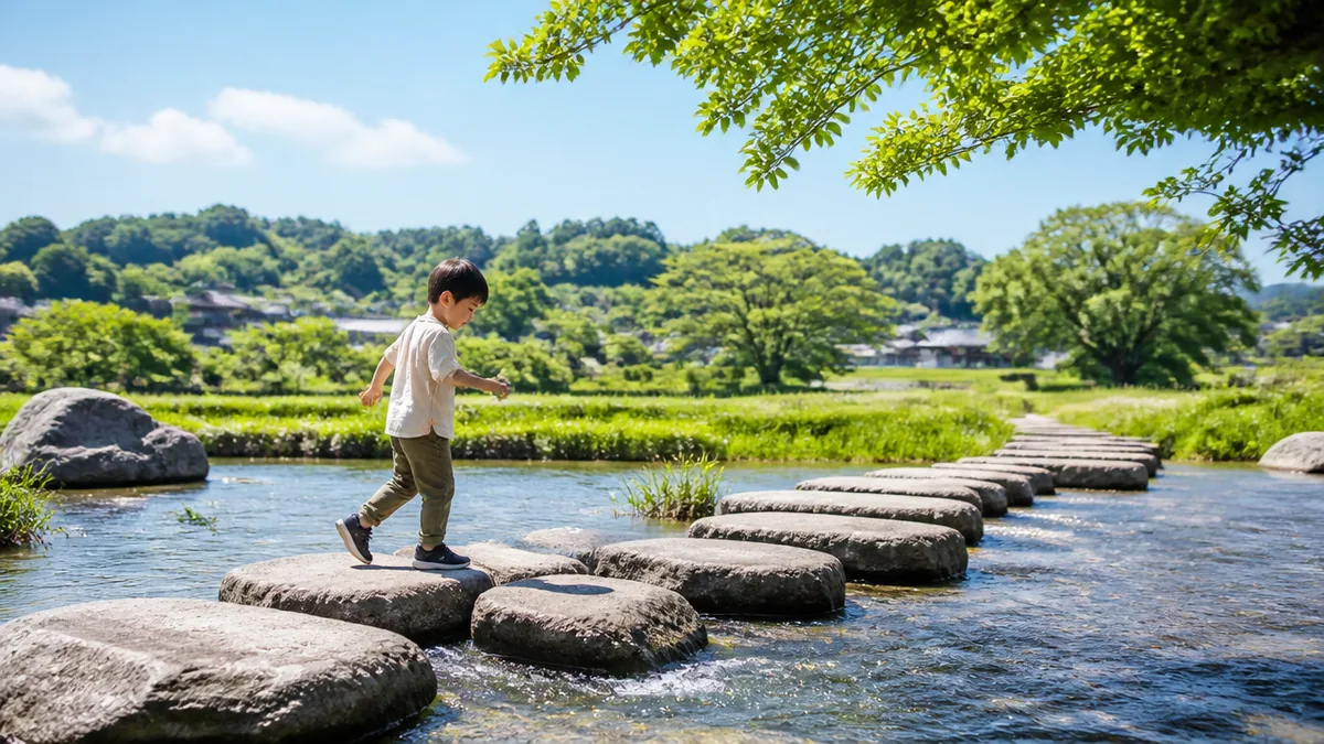 飛鳥川飛び石はどこにある？万葉集の石橋が今も残る稲渕の集落への解説画像