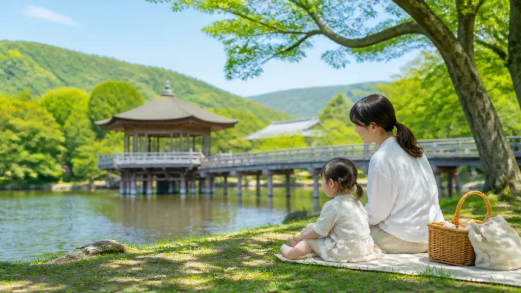 奈良浮見堂を子連れで楽しむ段取り｜入園無料の六角堂と22時までのライトアップ・駐車場事情のアイキャッチ画像