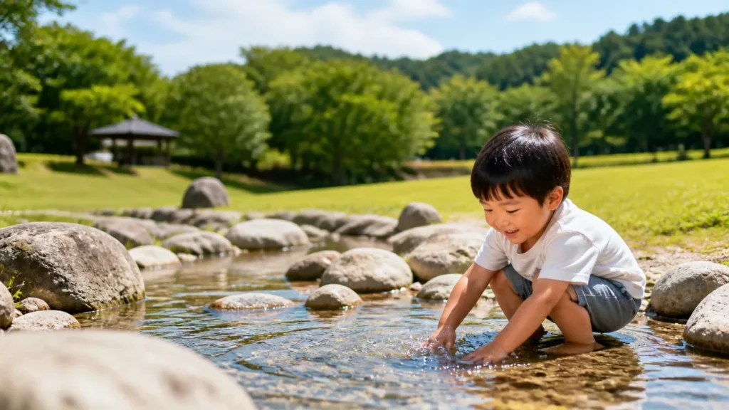 新沢千塚ふれあいの里は火曜も営業！シャワー200円と龍の広場の水遊びまで子連れ段取りのアイキャッチ画像