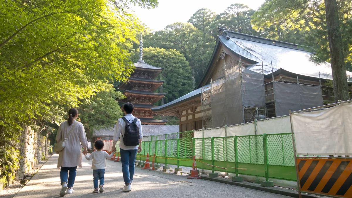 2026年秋は工事に注意｜五重塔・金堂・太鼓橋はどうなっている？の解説画像