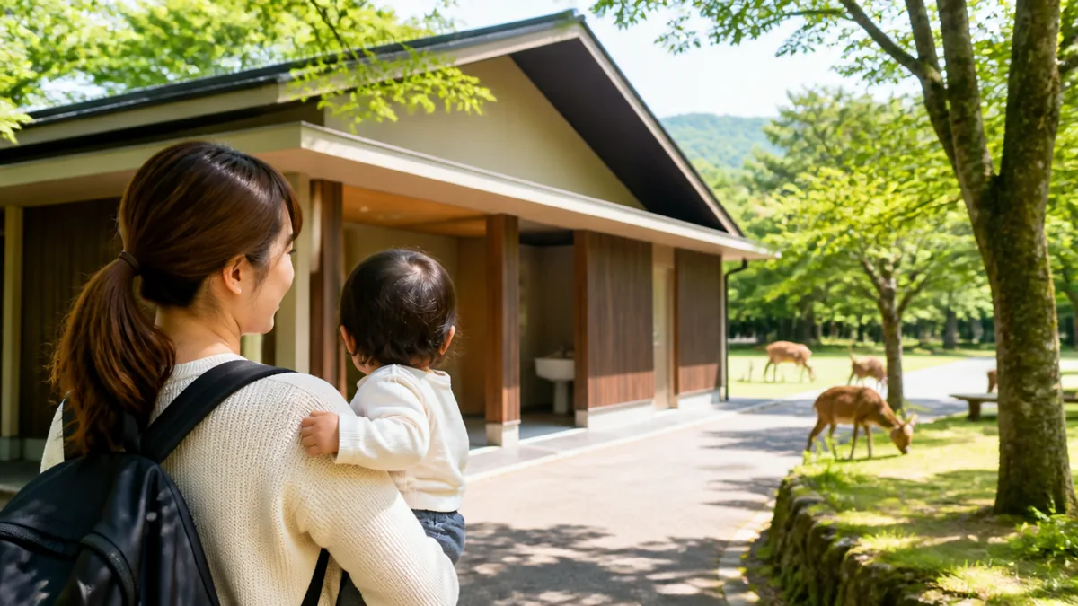 若草山休憩所を子連れで使う段取り｜入山料150円とおむつ替えできる山麓北側トイレのアイキャッチ画像