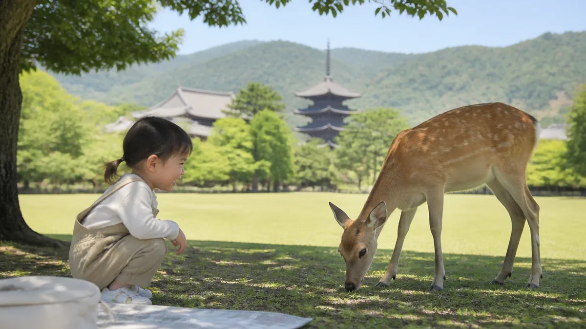奈良公園から東大寺まで、子連れで歩くと何分かかる？の解説画像